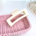 Minimalist rectangular hair claw clip, chic matte plastic hairpin for elegant daily hairstyles. - Extra Large Square Claw Clip / 13cm / Off White