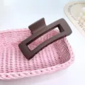 Matte brown rectangle hair claw clip for women, stylish minimalist hair accessory for daily styling - Extra Large Square Claw Clip / 13cm / Dark Coffee