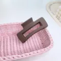 Matte brown rectangular hair claw clip simple geometric design elegant hair accessory for women - Large Square Clip / 11cm / Dark Coffee