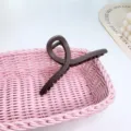 Korean style brown geometric hair claw clip for women, elegant ponytail holder hair accessory. - Extra Large Cross Claw Clip / 13cm / Dark Coffee