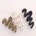 Matte Wavy Hair Claw Clip Variant Brown Beige Black Daily Ponytail Hair Accessory - MM Claw Clip / 10.5cm / Off White