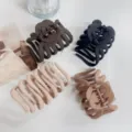 Korean style geometric hollow matte hair claw clip, 4 colors elegant ponytail hair accessory - Giant Claw Clip / 9.5cm / Matte Light Coffee