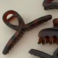 Tortoise shell acrylic hair claw clip, large retro shark clip for thick hair styling variant. - 1# Cross Tortoiseshell