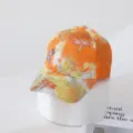 Cappellino da baseball libellula strass batik elegante casual visiera sole arancione - Taglia Adulto (54-59CM Regolabile) / Giallo Arancio
