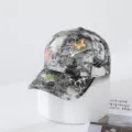 Black and white tie-dye rhinestone baseball cap with cute 3D butterfly embellishments. - Adult Adjustable / Black