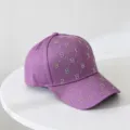 Purple Rhinestone Letter B Baseball Cap Summer Fashion Sun Protection Casual Hat - Kids adjustable head circumference 54cm / Purple
