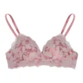 Sujetador Push Up Satén Encaje Sexy Sin Aros Acolchado Ropa Interior Lenceria Top - S / Rosa Claro