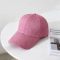 Gorra de beisbol rosa con pedreria y letra B, sombrero de sol elegante para mujeres. - Niños circunferencia de la cabeza ajustable 54cm / Rosa oscuro