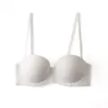 White seamless half cup push up bra for women comfortable everyday undergarment lingerie - 70A / White