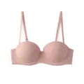 Pink half cup seamless strapless push up bra for women daily wear comfortable wireless underwear - 70A / Pink