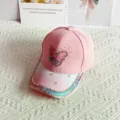 Vista detallada gorra de beisbol mujer strass mariposa degradado rosa sombrero sol. - Tamaño Adulto (55-60cm ajustable) / Rosa