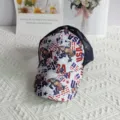 Women USA Cowboy Print Trucker Hat Breathable Mesh Baseball Cap For Outdoor Sports - Adult (Adjustable Circumference 58cm) / USA Horse Racing