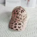 Women Pink Leopard Print Trucker Hat Mesh Back Baseball Cap Outdoor Sports Snapback - Adult (Adjustable Circumference 58cm) / Gold Foil Bone Pink