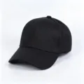 Casquette de baseball classique en coton noir, chapeau de soleil uni pour l'exterieur. - Adulte (Réglable) / Noir