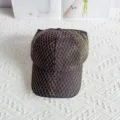 Gorra de béisbol elegante con strass en cuadrícula para mujer, diseño de lujo brillante. - M (56-58cm) / Sombrero negro con diamantes dorados