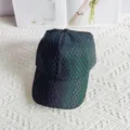 Rhinestone diamond lattice baseball cap detail, sparkling green crystals on dark fabric hat. - M (56-58cm) / Black Hat with Green Rhinestones