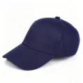 Casquette de baseball en coton bleu marine uni, vue de détail, chapeau soleil classique. - Adulte (Réglable) / Bleu marine