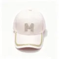 Pink rhinestone M baseball cap with sparkling crystal brim for women spring summer sun. - Light Pink / Adult, Hat Circumference 58cm Adjustable