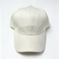 Casquette de baseball classique en coton uni, calotte rigide et visière incurvée. - Adulte (Réglable) / Beige