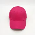 Casquette de baseball rose unie avec visière incurvée, chapeau de soleil en coton pour sport. - Adulte (Réglable) / Rose rouge