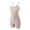 Beige Full Body Shapewear Bodysuit Tummy Control Slimming Thigh Slimmer Shaping Underwear - S / Set / Nude