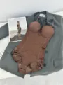 Brown bodysuit shapewear with supportive bra cups, lace trim, and tummy control for women. - S 32C/D / Set / Coffee