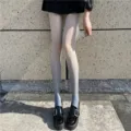 Gradient pantyhose close-up showing smooth texture and beautiful leg curves outdoors. - Pantyhose (Open Crotch) / Blue Gradient