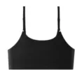Black seamless wireless bralette camisole with adjustable straps for women daily wear. - S / Tops / Black