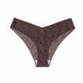 Women's sexy seamless ice silk low-waist breathable leopard print thong underwear panty - S / Leopard Print