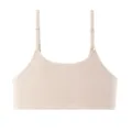 Women's nude wireless seamless camisole bra, breathable comfortable adjustable strap bralette - S / Tops / White Apricot