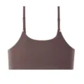 Women seamless wireless camisole bra, breathable push up bralette in dark brown color variant. - S / Tops / Dark Brown