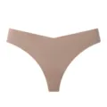 Seamless nude thong panties for women, comfortable breathable everyday underwear, minimalist. - S / Bottoms / Black