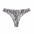 Women's low-waist seamless thong underwear with classic zebra print, breathable and smooth. - M / Bottoms / Zebra Print