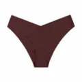 Seamless low-waist women's solid color panties breathable ice silk brief underwear - Deep purple