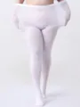 Plus size white velvet tights for women high elasticity opaque winter hosiery shapewear - One Size (Up to 100kg) / White