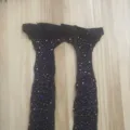Black rhinestone fishnet tights sparkling crystal diamond stockings sexy hosiery variant - One Size / Bottoms / Black