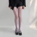 Damen Blumen Spitze Netzstrumpfhose Fruehling Lolita transparente Strumpfware Mode - Einheitsgröße / Lila