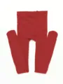 Red velvet pantyhose detail showing smooth texture and high elasticity for daily wear. - One Size (Up to 100kg) / Bright Red