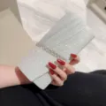 Ασημένια βραδινή τσάντα clutch με στρασ για γυναίκες πάρτι νυφικό φόρεμα τσάντα - Ασημί