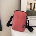 Kordsamt Umhängetasche für Handys einfarbige Freizeittasche kleine Messenger Bag für Damen - Rot