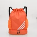Oranje sport rugzak met trekkoord, bodemvak met rits en handige zijvakken van mesh voor training. - Oranje / Eén maat