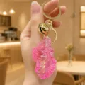 Acrylic colorful starfish keychain, cute summer bag charm pendant for keys and daily accessories. - Iridescent Conch Keychain (Pink)