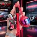 Creative motorcycle helmet keychain backpack pendant, stylish mini racing bike toy gift. - Helmet Motorcycle Set (Red)