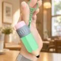 Cute pencil shaped keychain detail, portable silicone decompression pendant and cute bag accessory. - Green