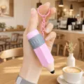Creative pencil shape keychain decompression toy cute stationery pendant bag accessory keyring - Pink