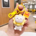 Cute resin sheep keychain cartoon animal bag pendant lovely keyring charm for women gift accessory. - Yellow