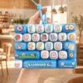 Cute decompression keyboard keychain, creative mini grid toy bag pendant for students. - Cute Pet Stress Relief Keyboard (Blue Colorful Summer)