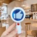 Electronic voice light-up thumbs up keychain creative quirky funny pendant for daily decoration - White