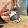 Creative motorcycle helmet keychain portable car bag pendant cool toy gift accessory - Glowing White Helmet