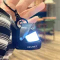 Mini motorcycle helmet keychain with LED light and clear visor, portable pendant. - Glowing Helmet (Black)